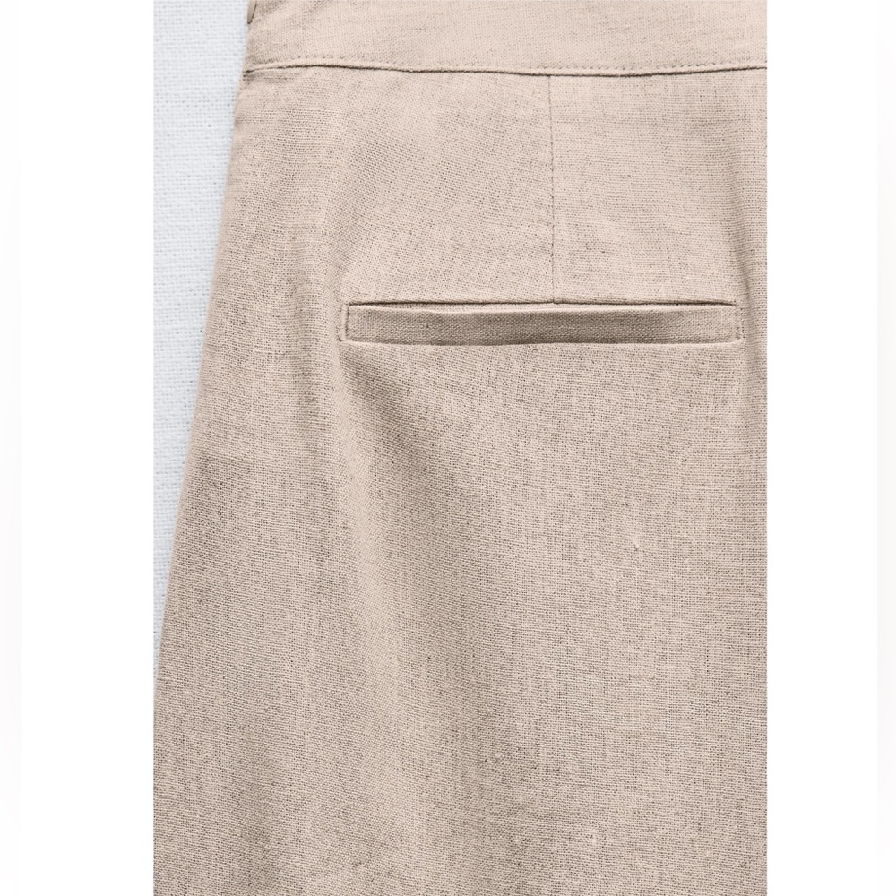 Zara LINEN BLEND PAREO PANTS - Picture 6 of 12
